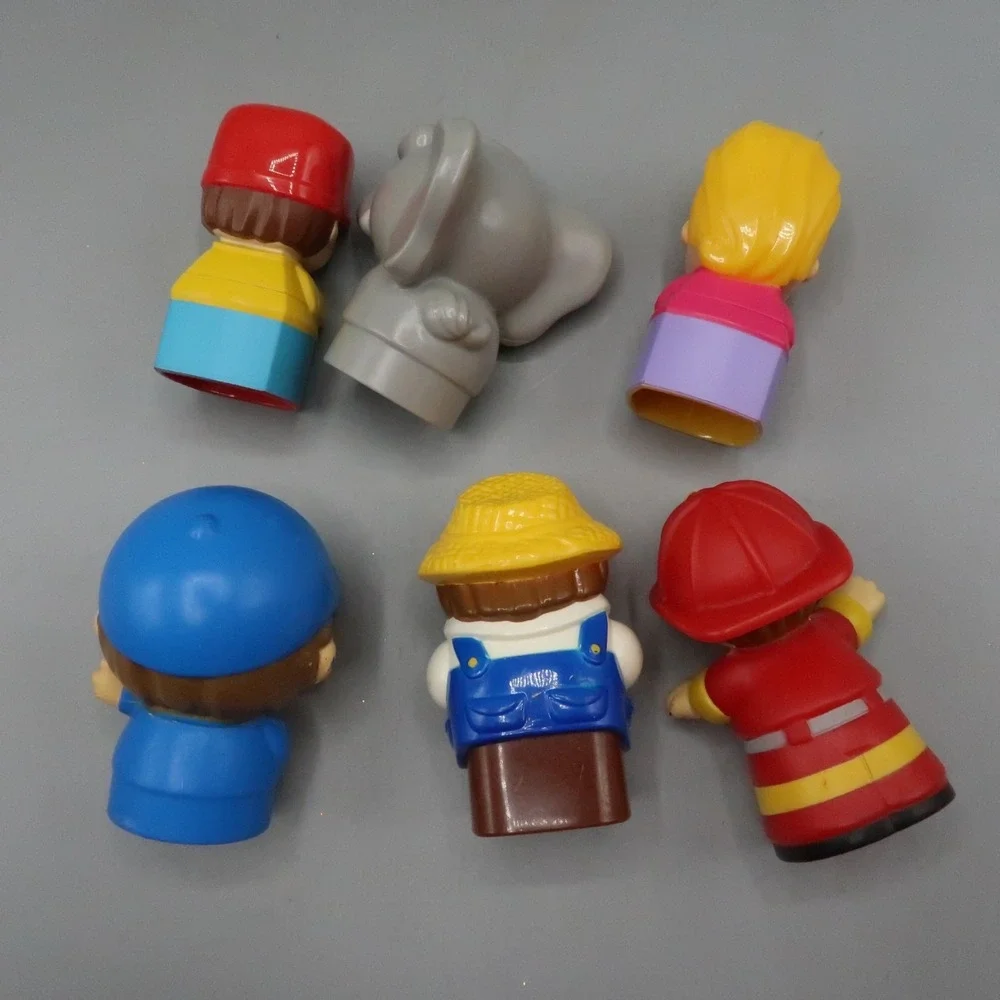 Mega Blok Chunky Figures Set Fireman Farmer Elephant People Preschool Toys lot 6